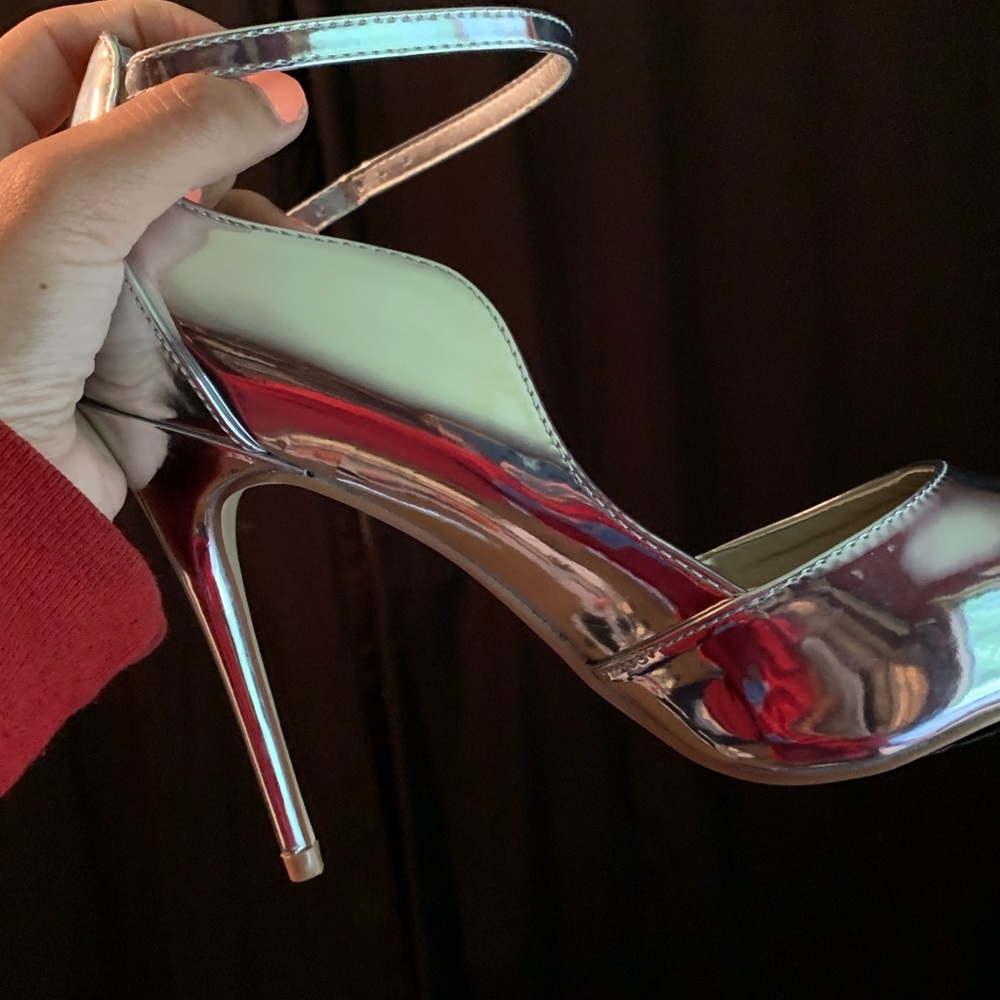 Silver platinum heels